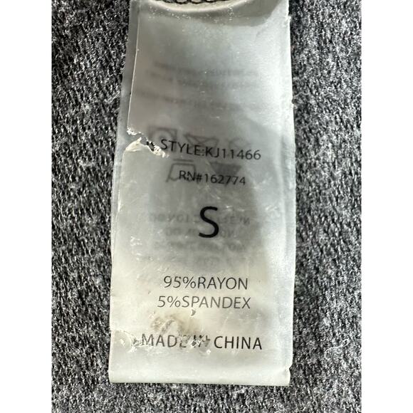 Mono B Cardigan Sweater Size Small Open Front Charcoal Gray Ribbed Stretchy - Picture 4 of 8